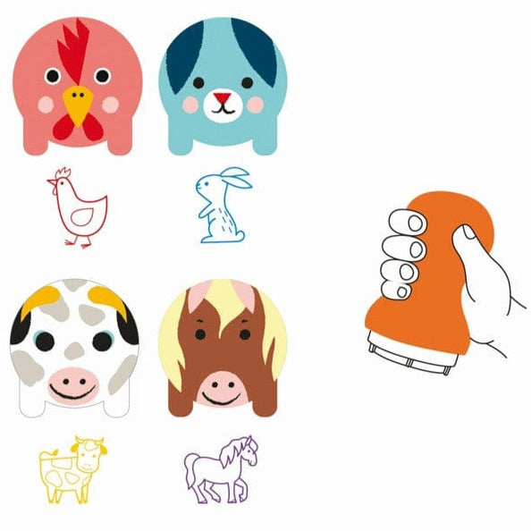 Design By Djeco Arte y Manualidades Set de timbres Granja