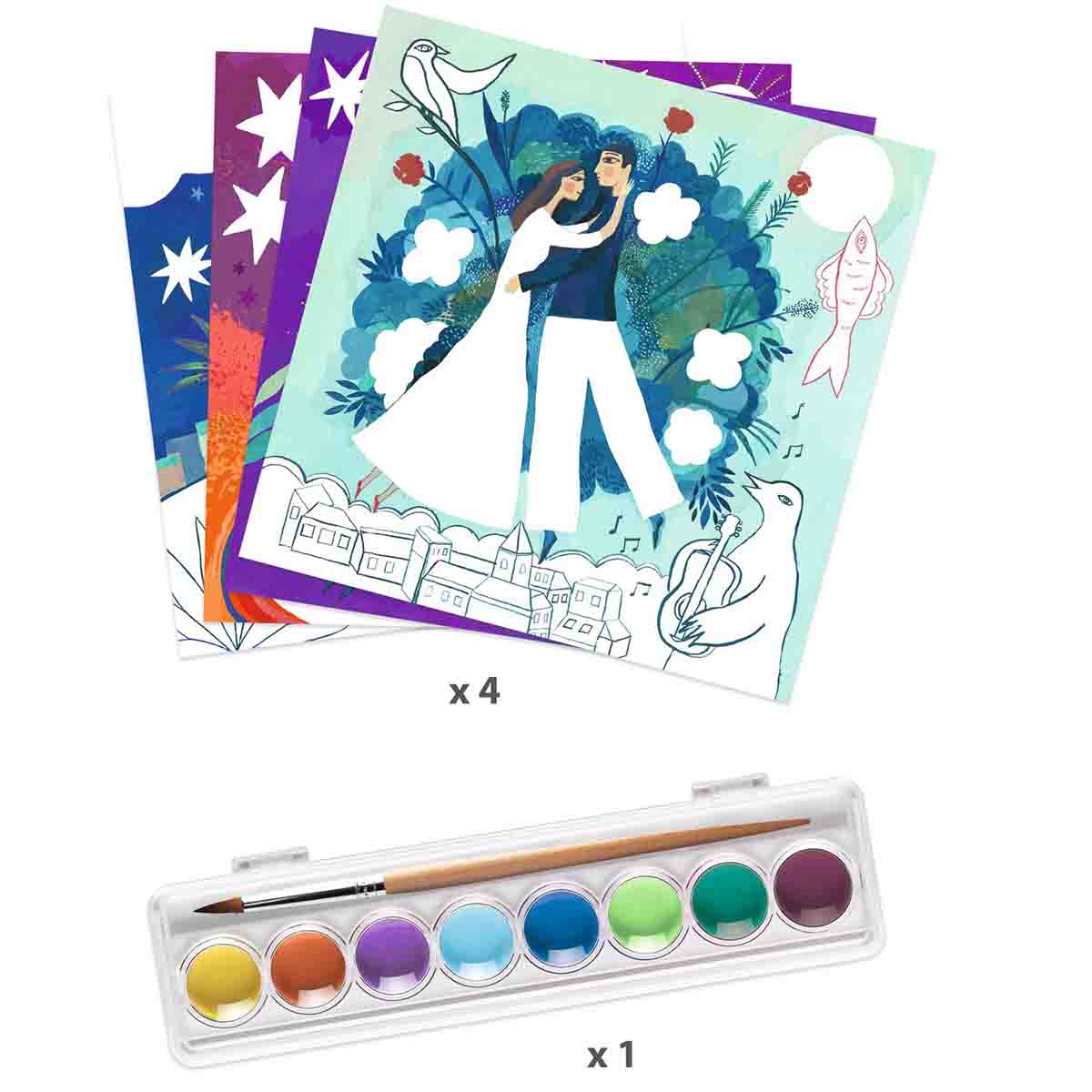 Design By Djeco Arte y Manualidades Set Inspirado en pintar acuarela