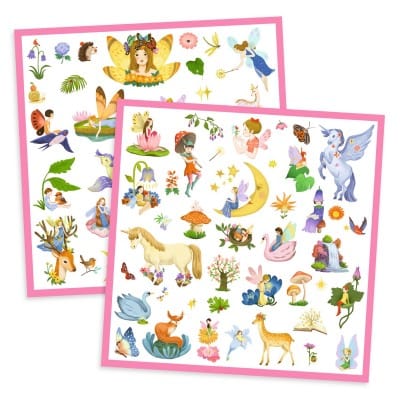 Design By Djeco Libro Actividades Libro Stickers metálicos Fantasía - Design By Djeco DJ09279
