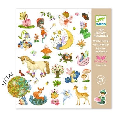 Design By Djeco Libro Actividades Libro Stickers metálicos Fantasía - Design By Djeco DJ09279