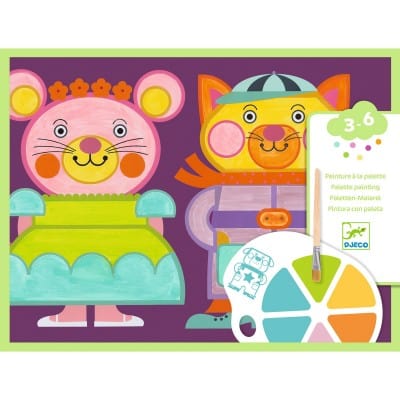 Design By Djeco Libros para pintar Pintura con paletas Mejillas regordetas - Design By Djeco DJ09133