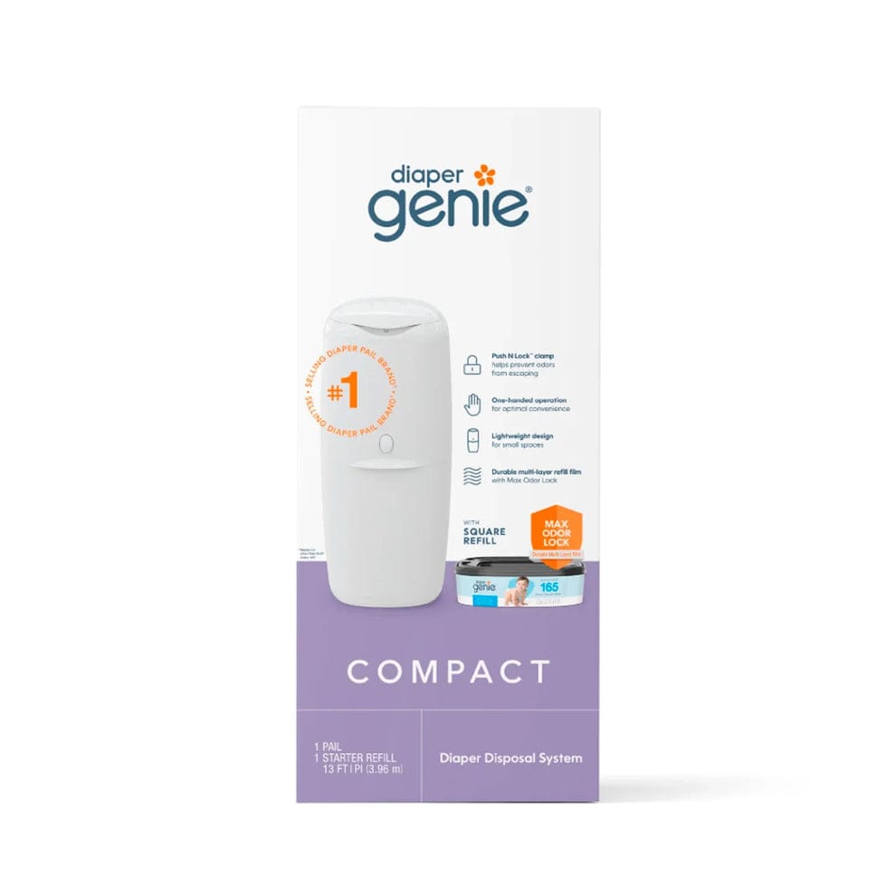Diaper Genie Artículos para el baño Pack Contenedor de pañales Compact + Recambio 270 Pañales - Diaper Genie