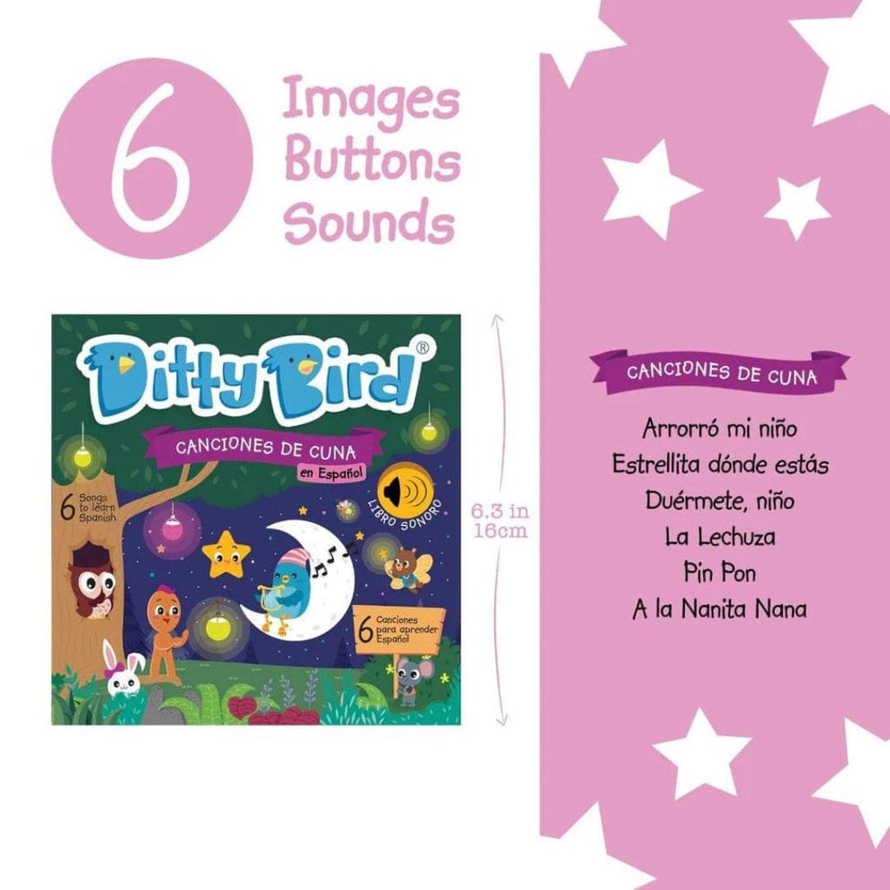 Ditty Bird Libro Musical Libro Interactivo Canciones de Cuna en español - Ditty Bird DI022