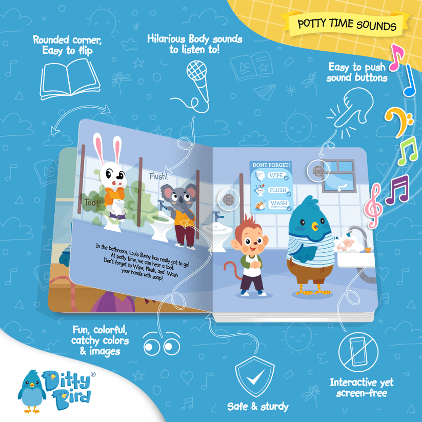 Ditty Bird Libro Musical Libro Interactivo Musical Potty time Sounds - Ditty bird 978-1-9196500-7-4