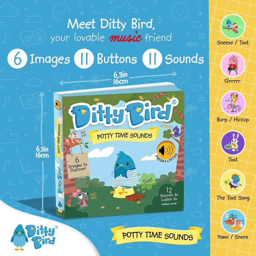 Ditty Bird Libro Musical Libro Interactivo Musical Potty time Sounds - Ditty bird 978-1-9196500-7-4