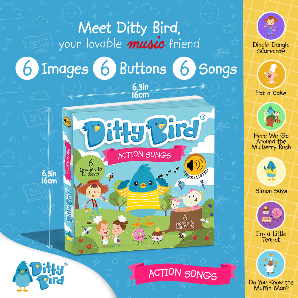 Ditty Bird Libros Libro Interactivo Musical Action Songs DI013