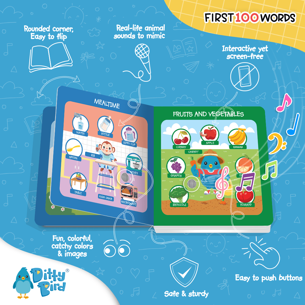 Ditty Bird Libros Libro Interactivo Musical First 100 Words DI027