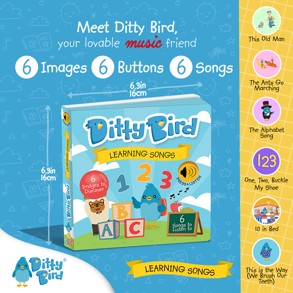 Ditty Bird Libros Libro Interactivo Musical Learning Songs DI003