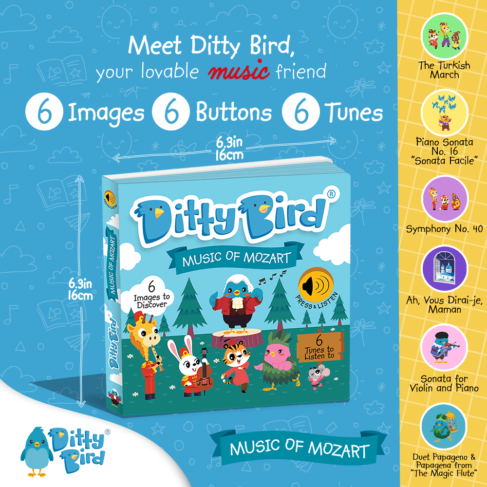 Ditty Bird Libros Libro Interactivo Musical Music of Mozart DI036