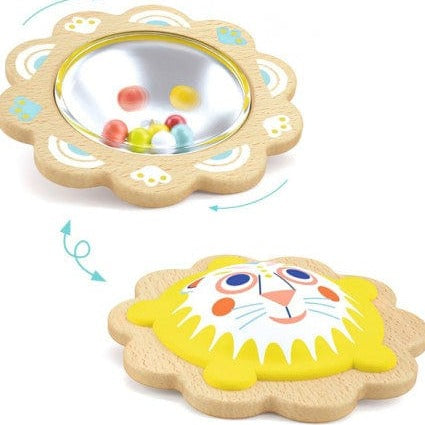 DJECO Accesorios bebé Sonajero espejo león forma de flor DJ06136