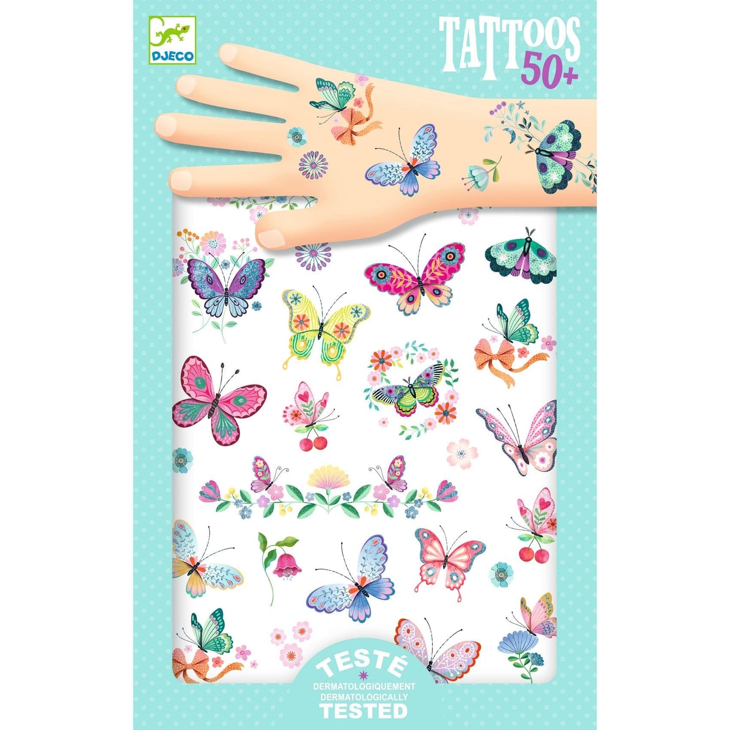 DJECO Accesorios Tatuajes temporales Mariposas de ensueños - Design by Djeco DJ09249
