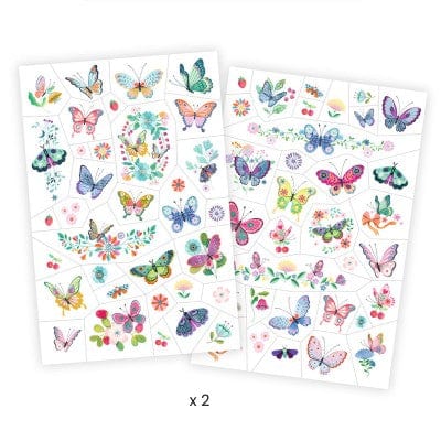 DJECO Accesorios Tatuajes temporales Mariposas de ensueños - Design by Djeco DJ09249
