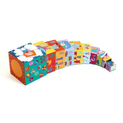 DJECO Bloques / Construcción Cubos Apilables Graciosos 10 piezas DJ08503