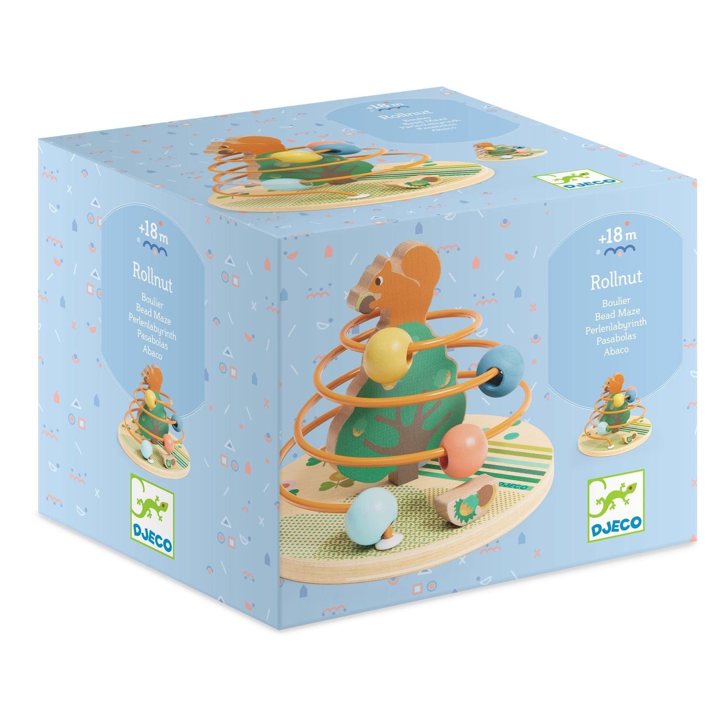 DJECO Destreza y Habilidades Juego de destreza de madera ábaco Rollnut - Djeco DJ06371