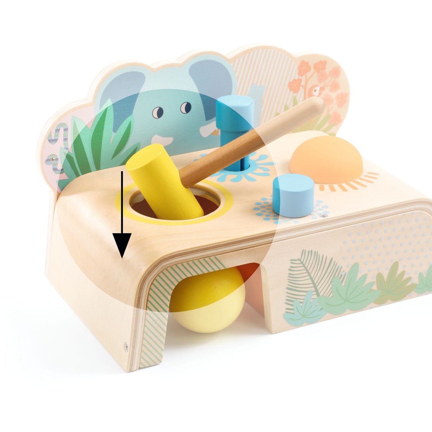 DJECO Destreza y Habilidades Juego de destreza de madera Multi Tap - Djeco DJ06293