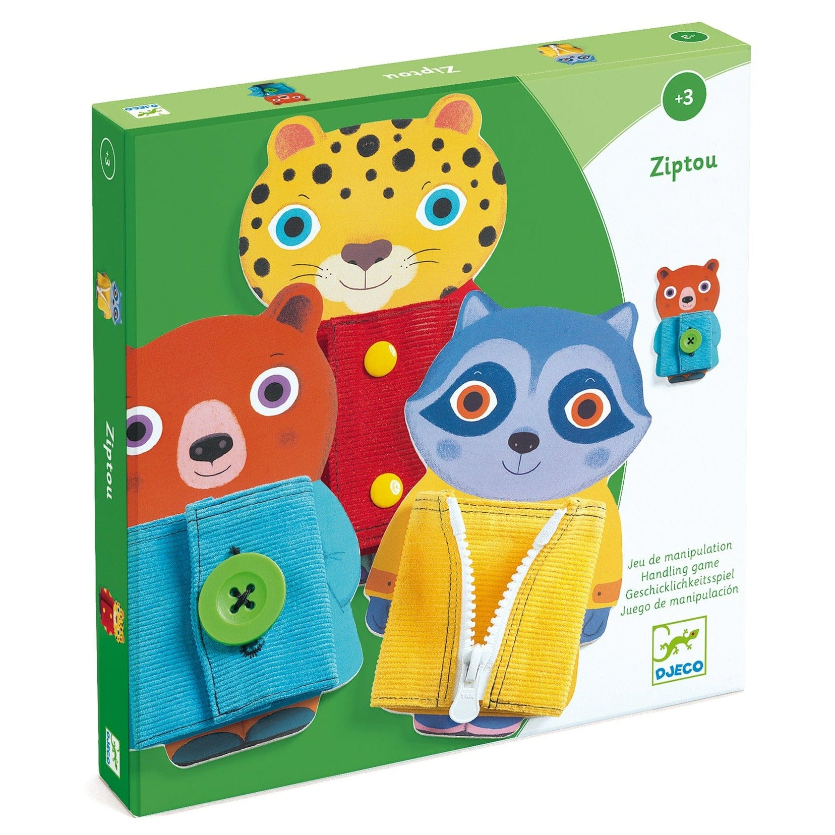 DJECO Destreza y Habilidades Juego de madera Ziptou, motricidad - Djeco DJ01663