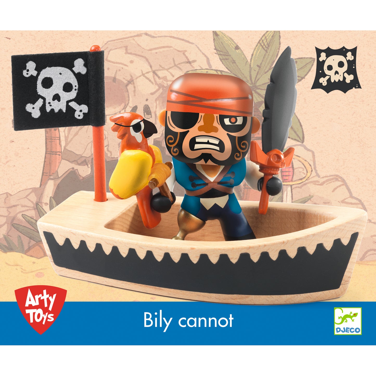 Djeco Figuras de colección Figura Arty Toys Billy Cannot – Pirata con Barco - Djeco DJ06848
