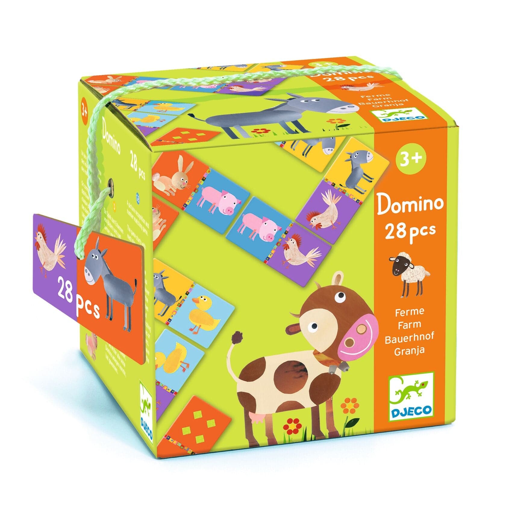 DJECO Juegos de memoria y lógica Dominó Granja DJ08158
