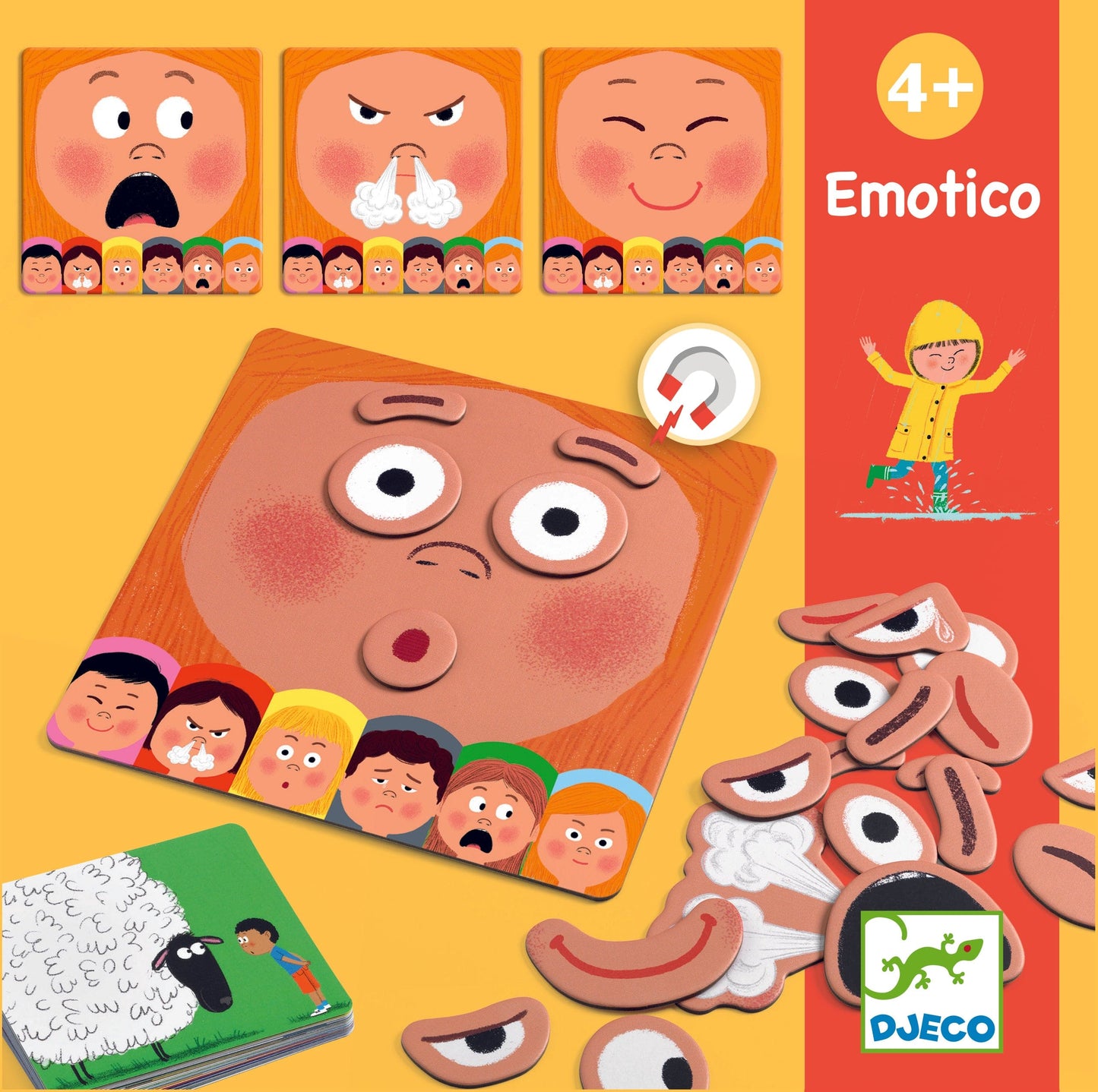 DJECO Juegos de memoria y lógica Juego Educativo Magnético Emotico DJ01629