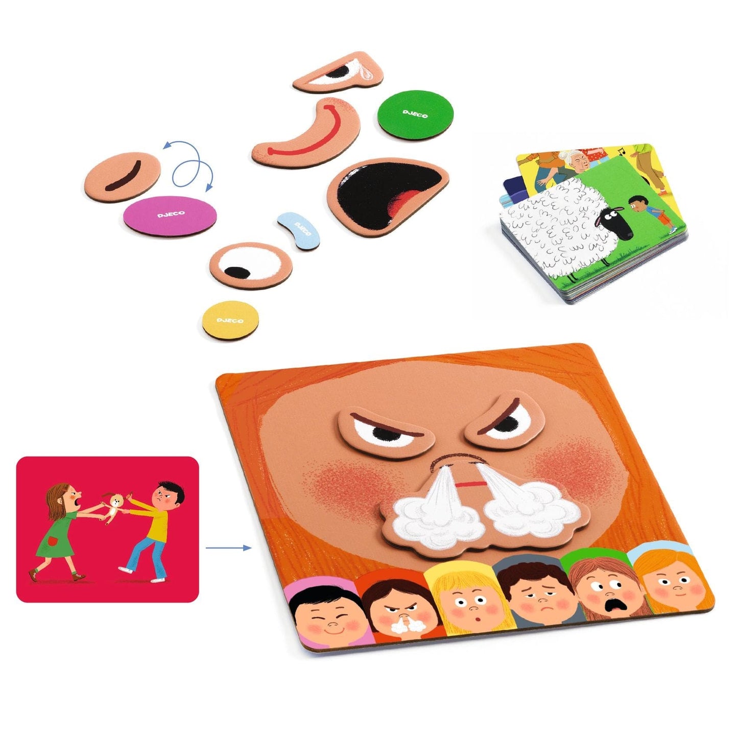 DJECO Juegos de memoria y lógica Juego Educativo Magnético Emotico DJ01629