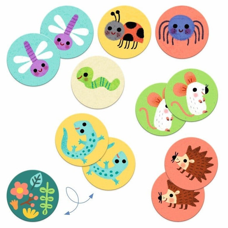 DJECO Juegos de memoria y lógica Memorice Animales Pequeños