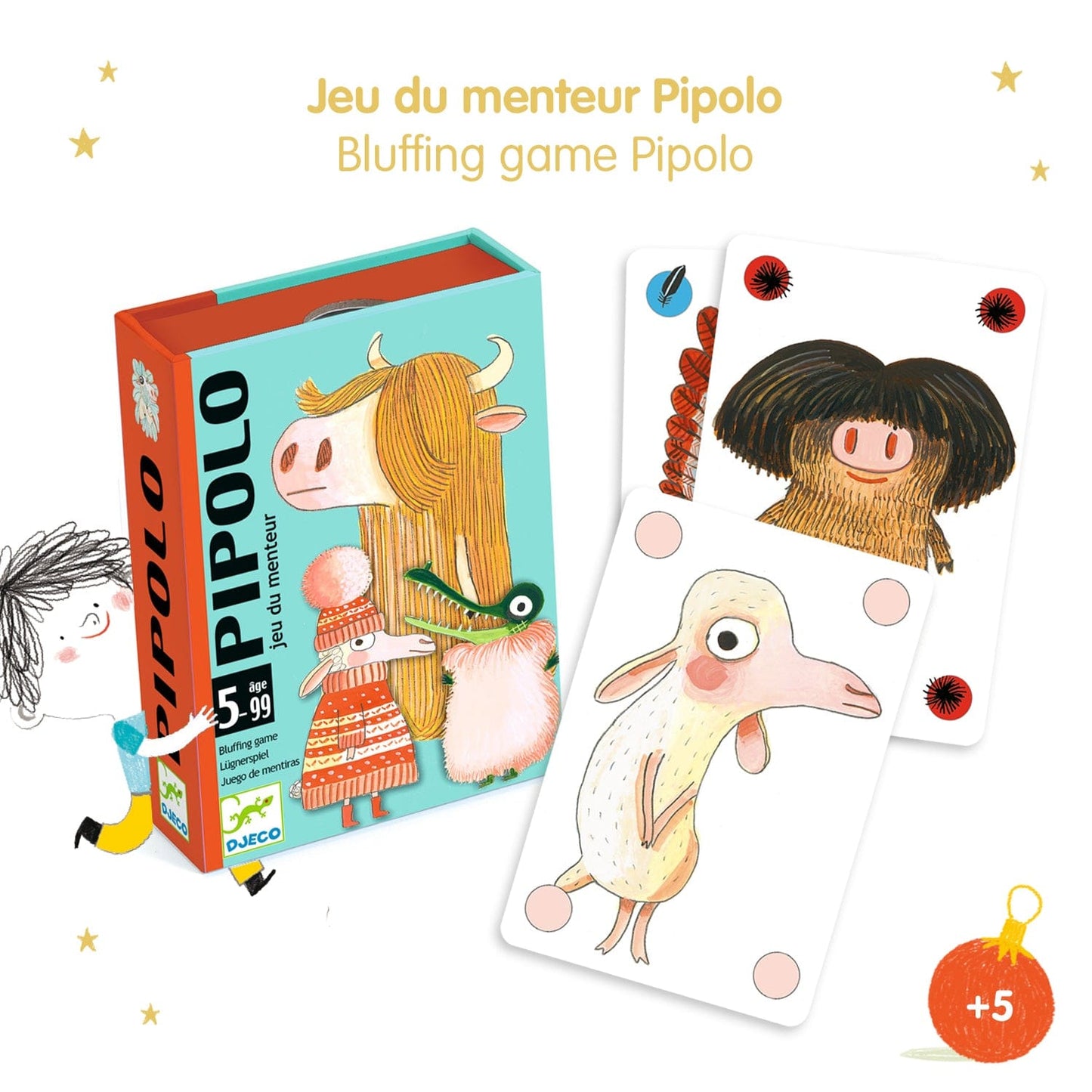 DJECO Juegos de mesa Juego de Cartas Pipolo DJ05108