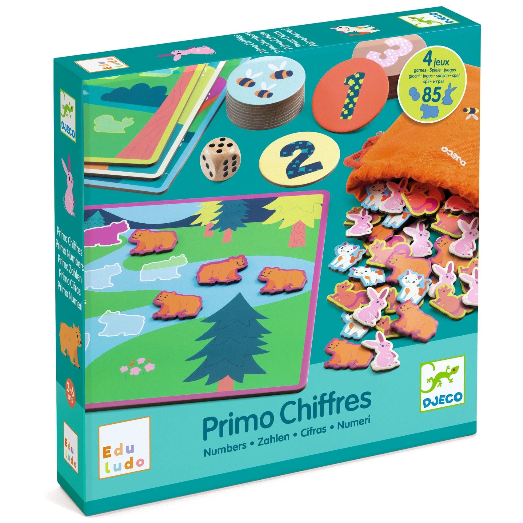 DJECO Juegos de mesa Juego de Cifras Refonte 123 Chiffres - Djeco DJ08265
