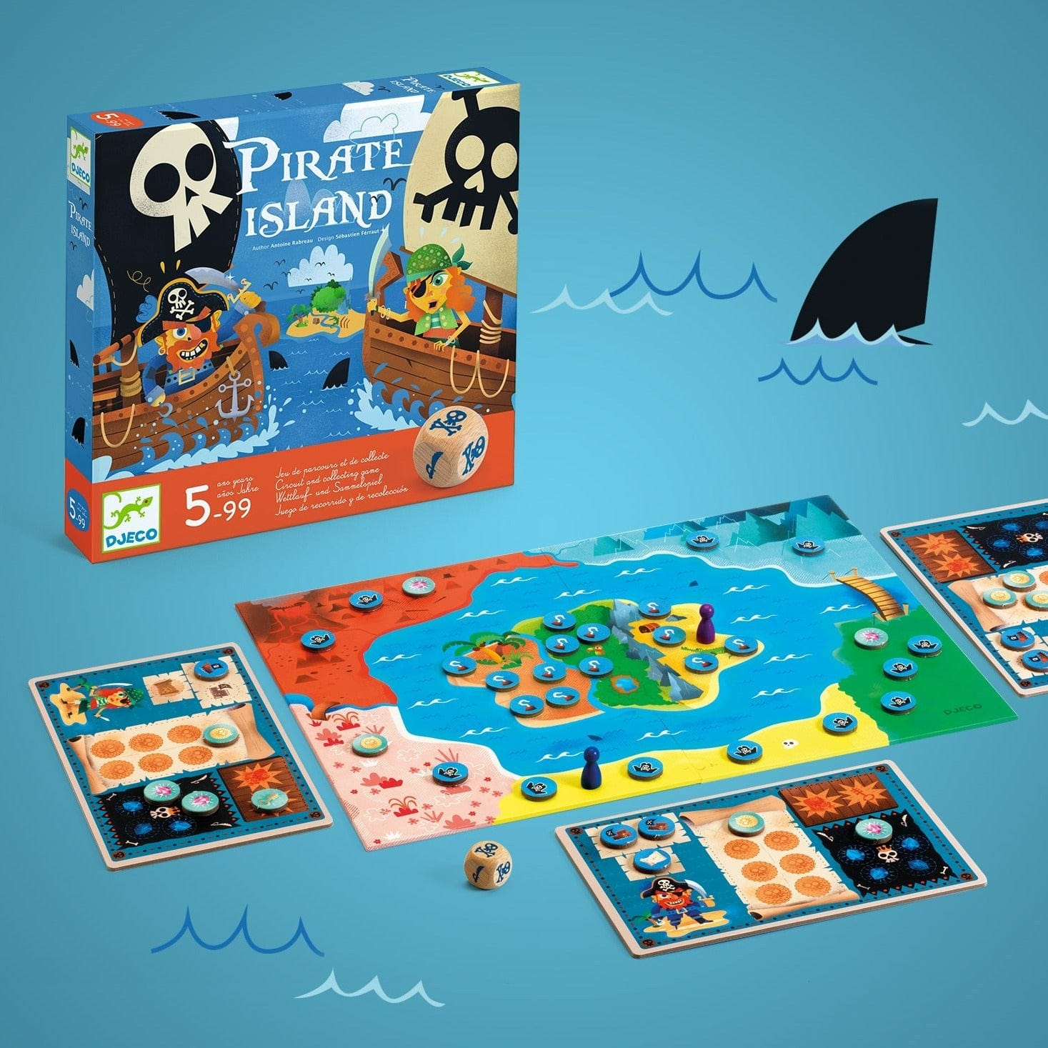 DJECO Juegos de mesa Juego de mesa Isla pirata DJ08595