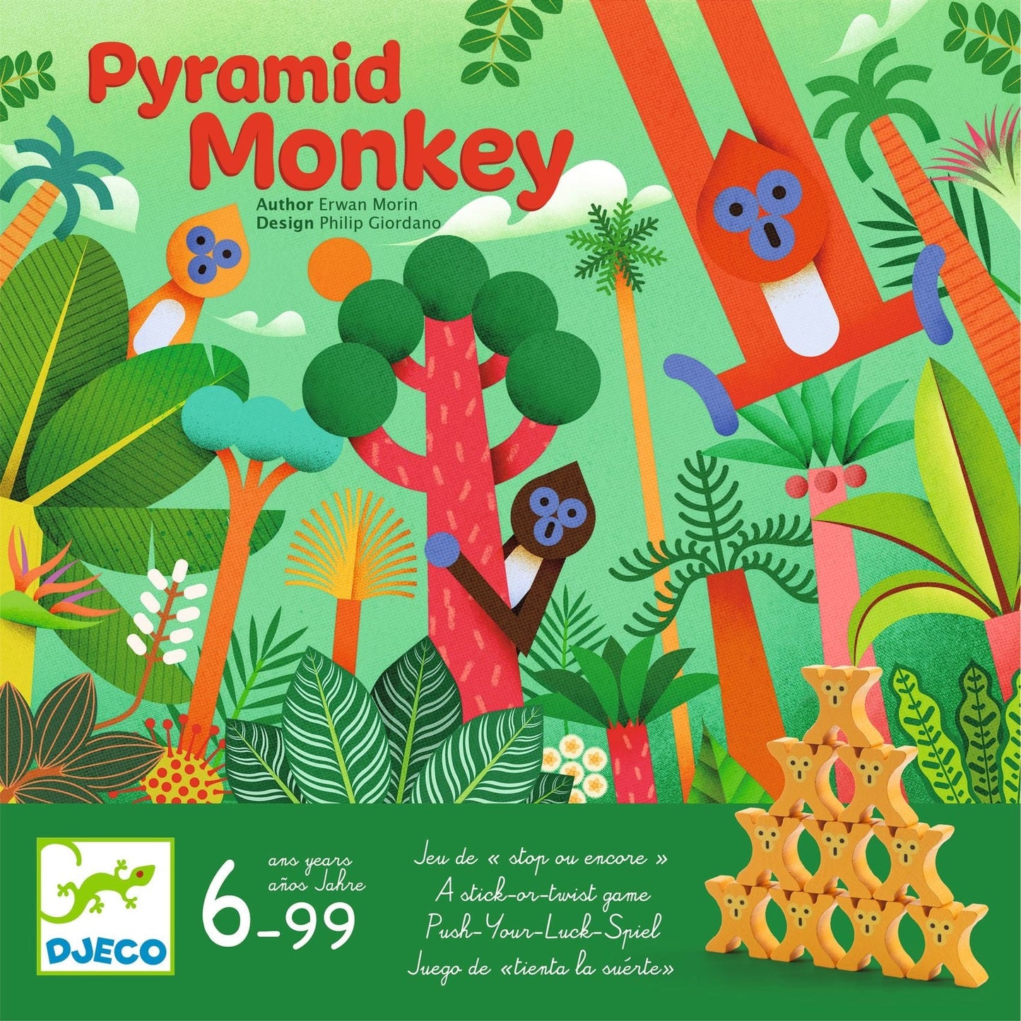 DJECO Juegos de mesa Juego de mesa Pirámide de Monos - Djeco DJ00824