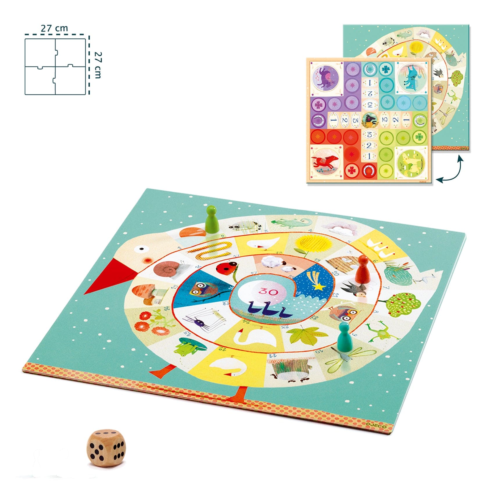 DJECO Juegos de mesa Juegos Clásicos Ludo y Oca Junior DJ05226