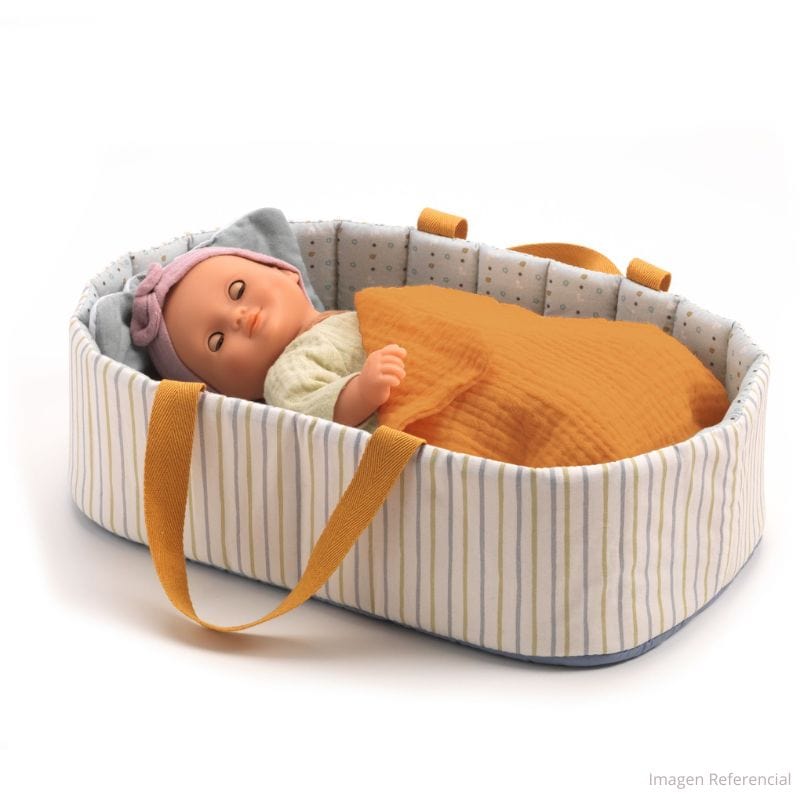 Djeco Juegos de roles Bassinet para muñecas Pomea Blue Lines DJ07845