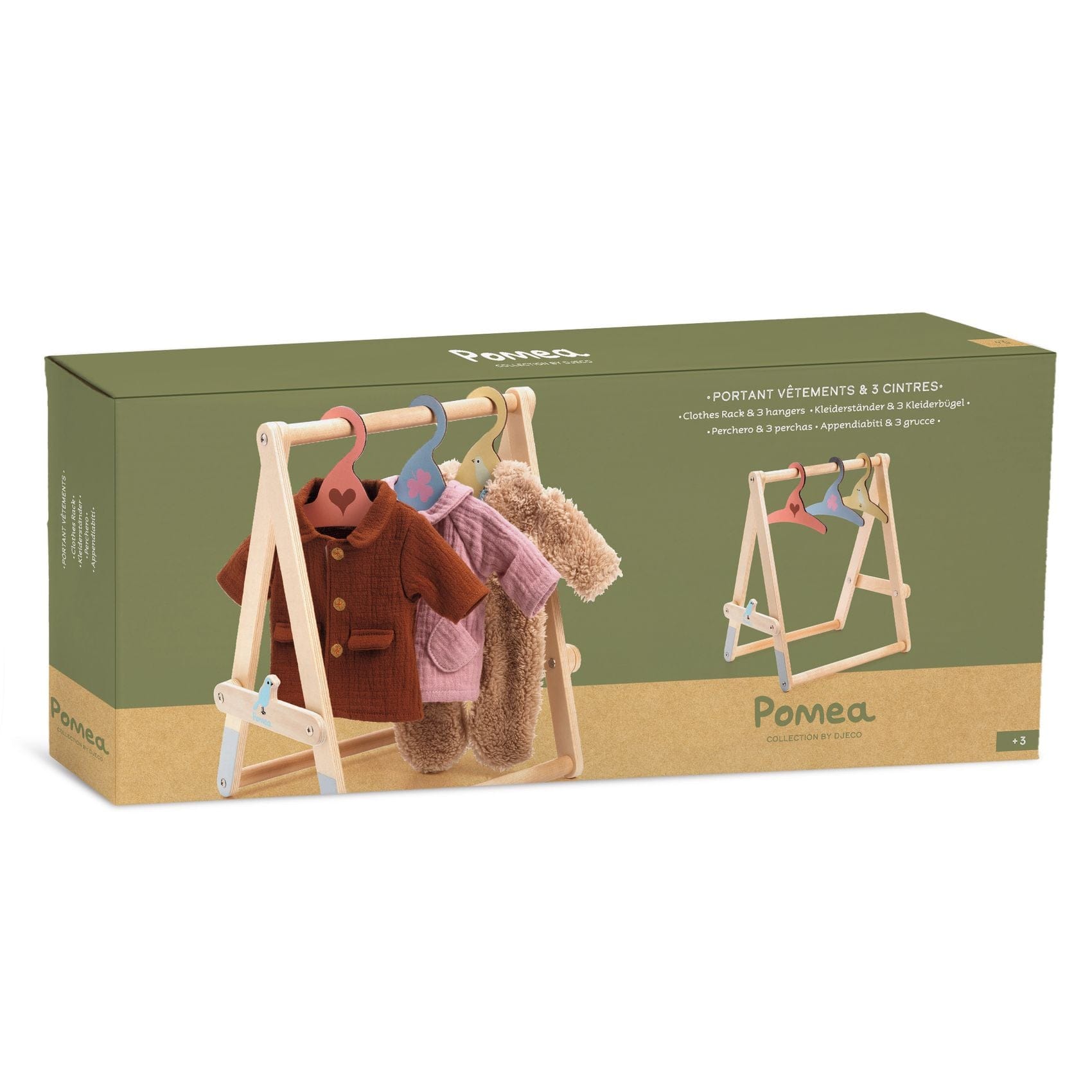 Djeco Juegos de roles Colgador con ganchos de ropa para muñecas Pomea DJ07861