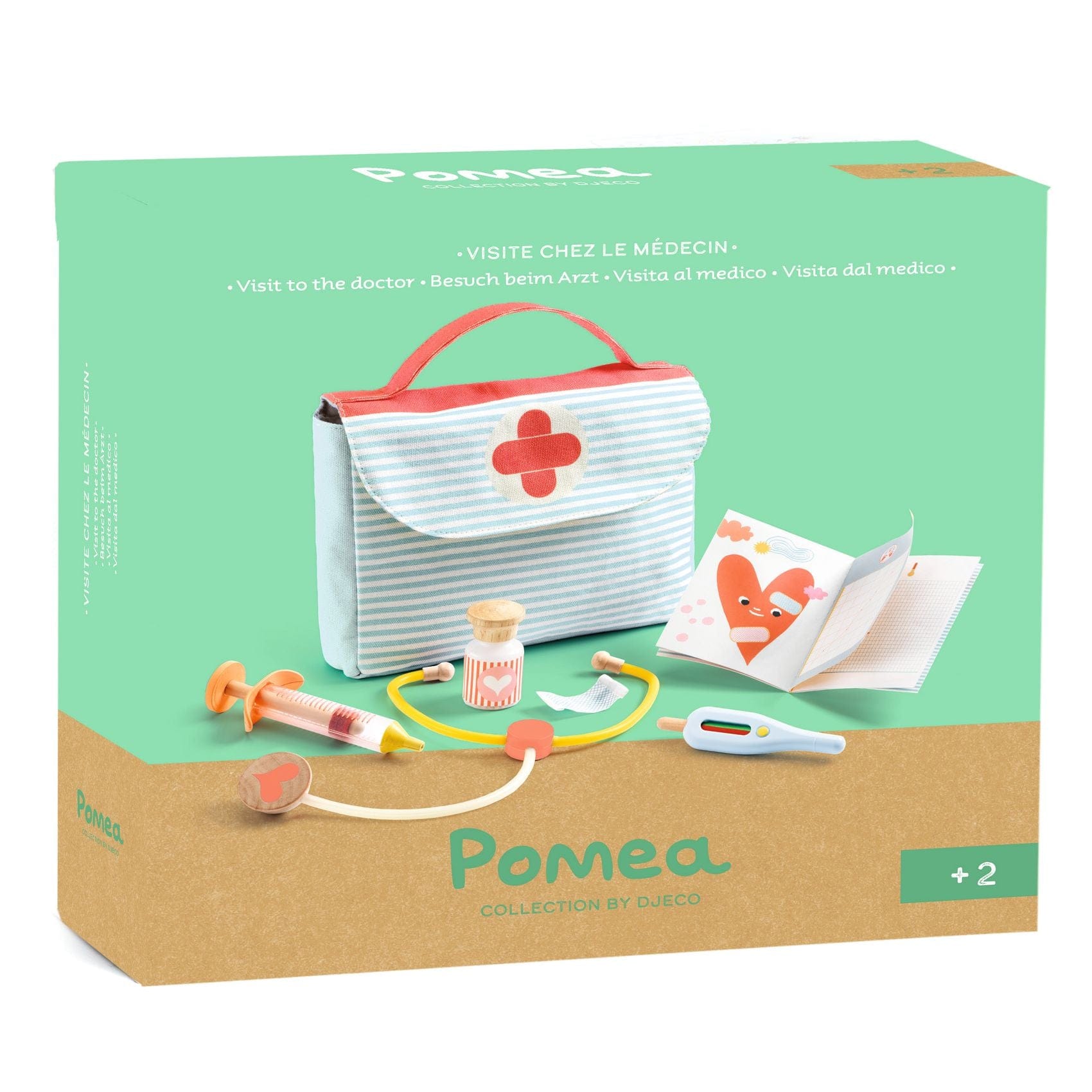 Djeco Juegos de roles Kit de Doctor para tus muñecas Pomea DJ07854