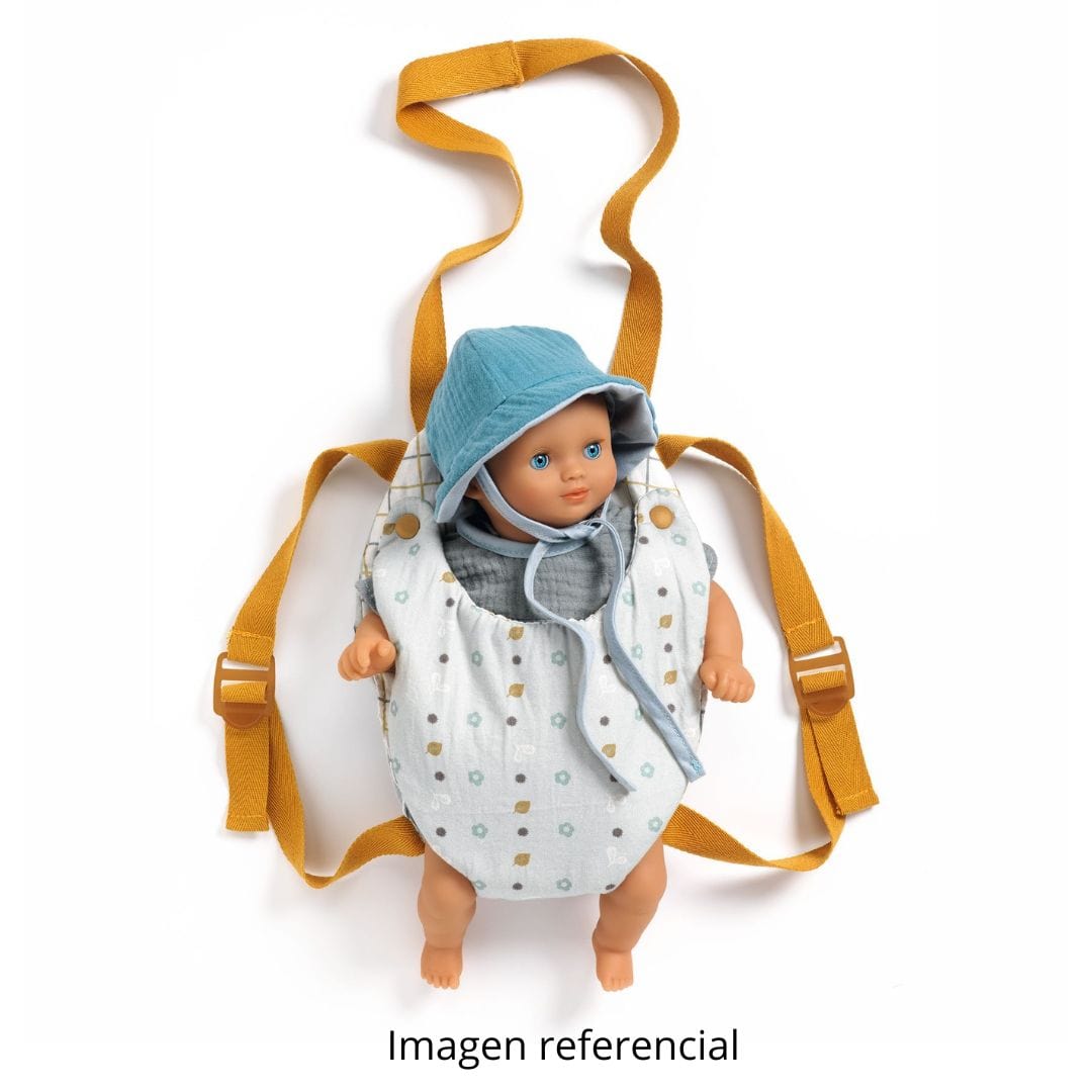 Djeco Juegos de roles Mochila porta bebé para muñeca pomea DJ07840
