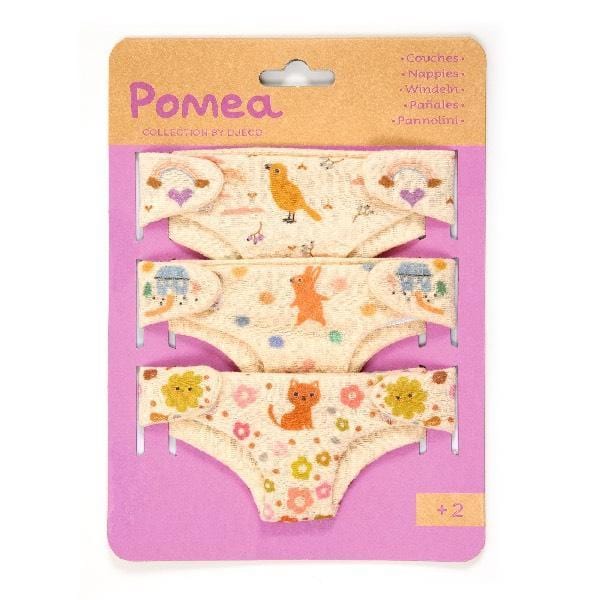 DJECO Juegos de roles Pañales para muñeca 3 unidades - Pomea DJ07791