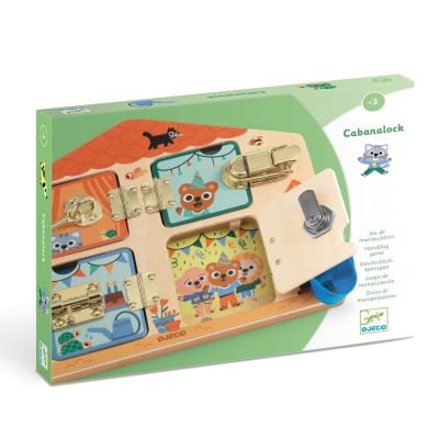 Djeco Juguetes de madera Juego de Cerraduras Cabanalock - Djeco DJ01659