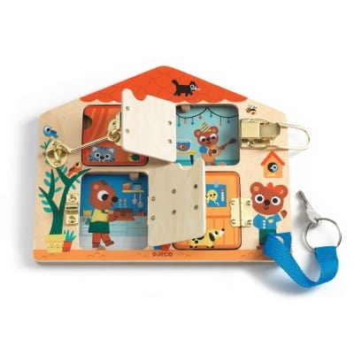 Djeco Juguetes de madera Juego de Cerraduras Cabanalock - Djeco DJ01659