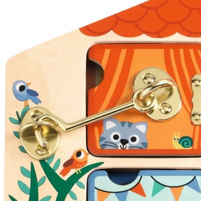 Djeco Juguetes de madera Juego de Cerraduras Cabanalock - Djeco DJ01659