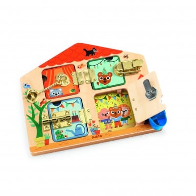 Djeco Juguetes de madera Juego de Cerraduras Cabanalock - Djeco DJ01659