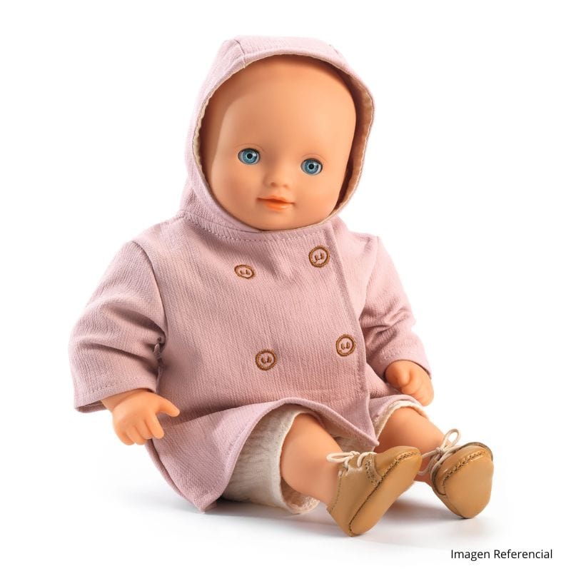 Djeco Muñecas Abrigo rosa con capucha para muñecas Pomea de 30 a 32 cm - Djeco DJ07734