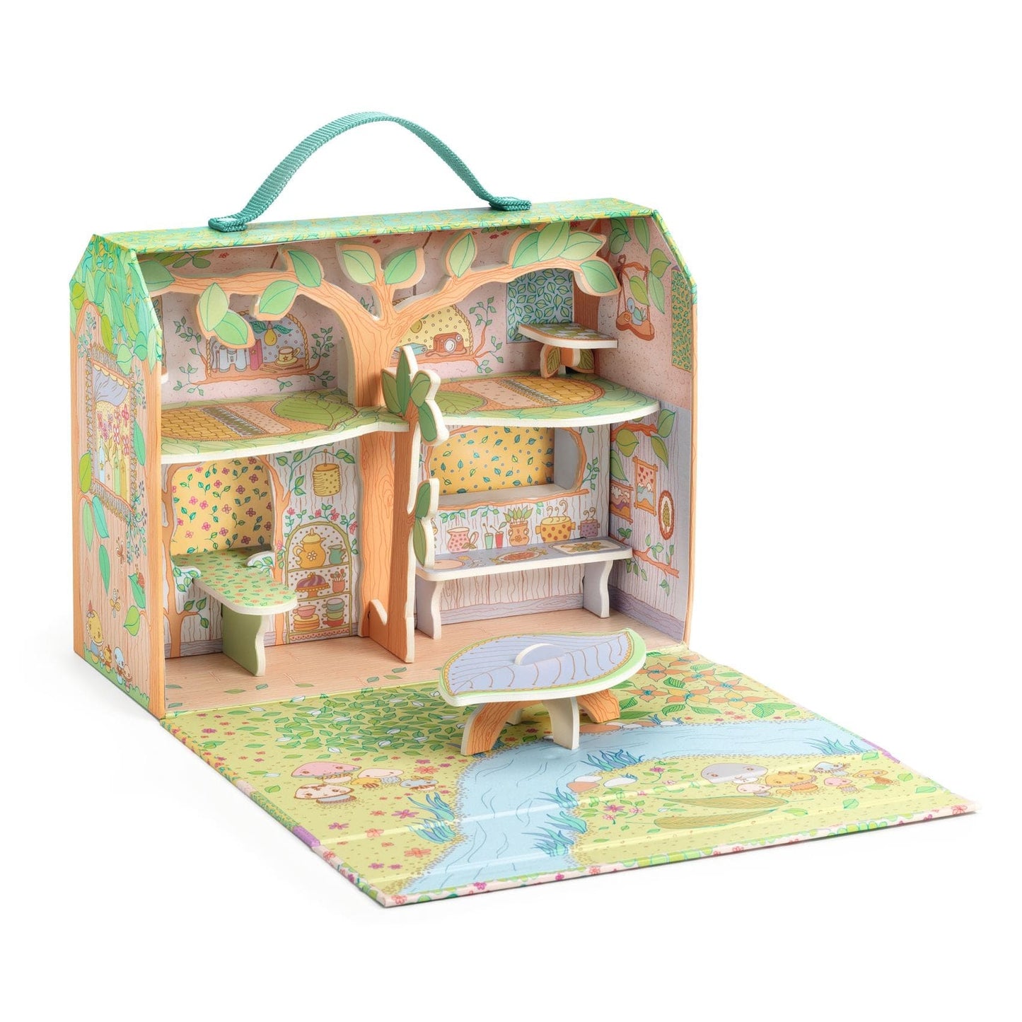 DJECO Muñecas Figura y Casa coleccionable Tinyly - La casa de Sylvia y Fox en el bosque - Djeco DJ06966