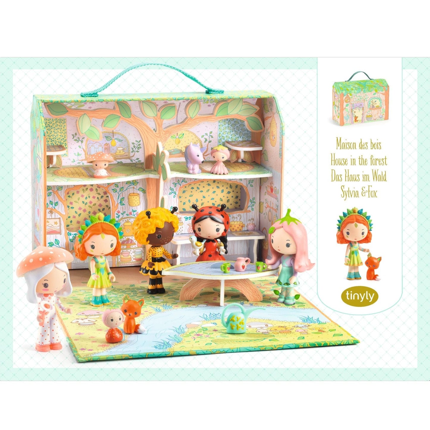 DJECO Muñecas Figura y Casa coleccionable Tinyly - La casa de Sylvia y Fox en el bosque - Djeco DJ06966