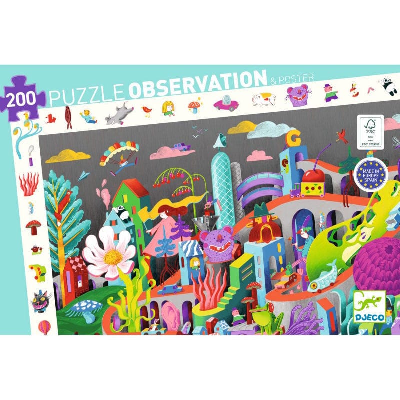 DJECO Puzzles y encajes Puzzle Crazy Town 100 piezas - Djeco DJ07462