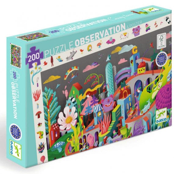 DJECO Puzzles y encajes Puzzle Crazy Town 100 piezas - Djeco DJ07462