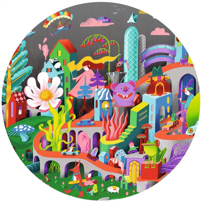 DJECO Puzzles y encajes Puzzle Crazy Town 100 piezas - Djeco DJ07462