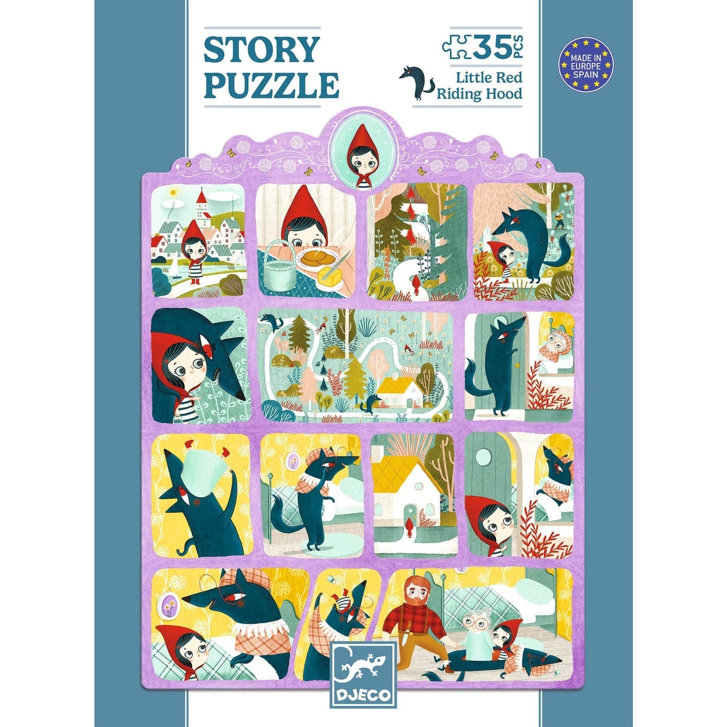 DJECO Puzzles y encajes Puzzle de Historia Caperucita Roja 35 piezas - Djeco DJ07050