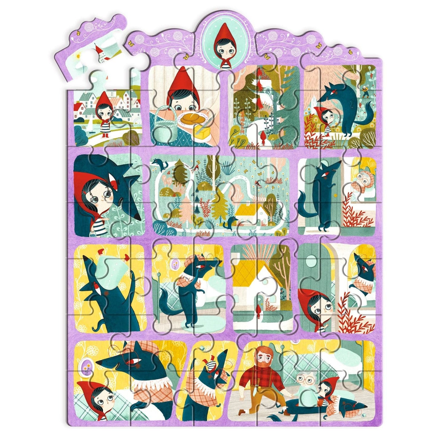 DJECO Puzzles y encajes Puzzle de Historia Caperucita Roja 35 piezas - Djeco DJ07050