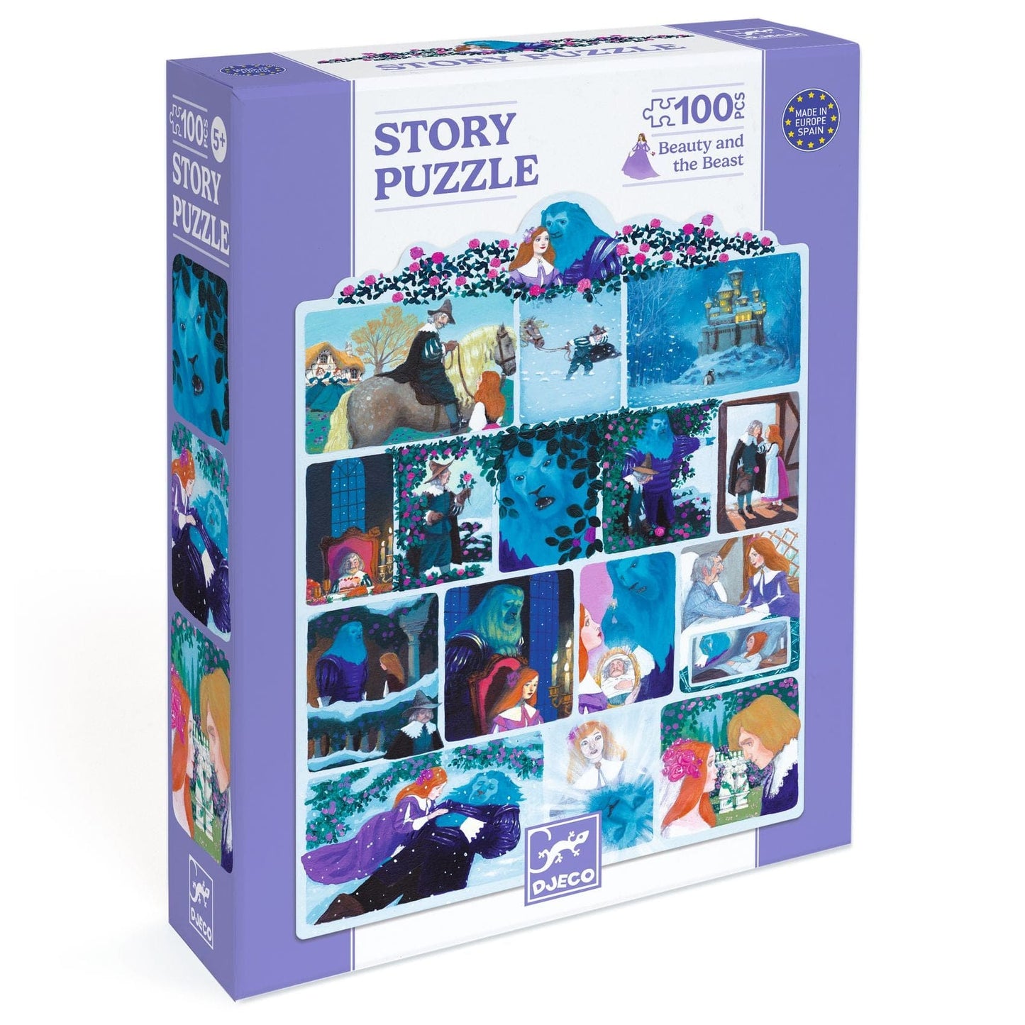 DJECO Puzzles y encajes Puzzle de Historia La Bella y la Bestia 100 piezas - Djeco DJ07055