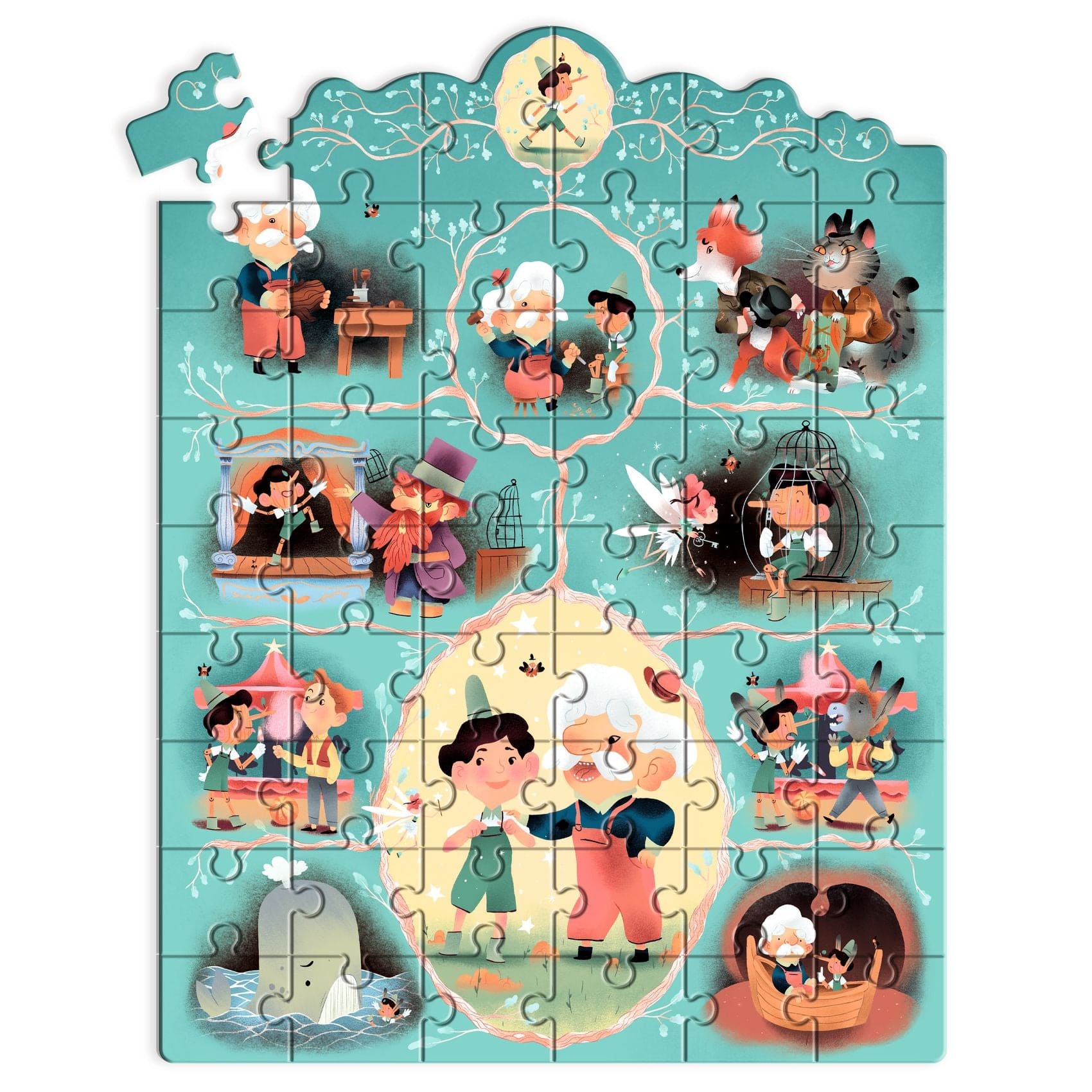 DJECO Puzzles y encajes Puzzle de Historia Pinocho 54 piezas - Djeco DJ07052