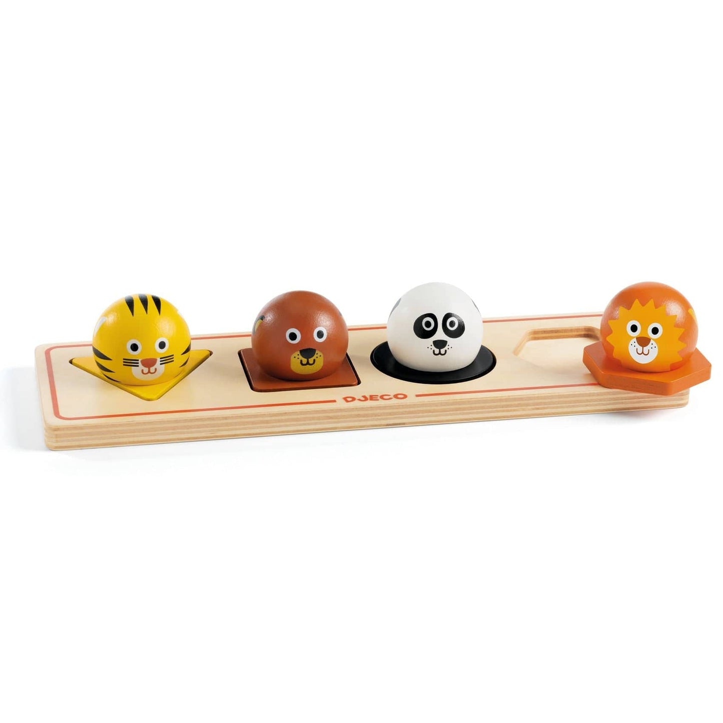DJECO Puzzles y encajes Puzzle de madera Ball'n'Co 4 piezas - Djeco DJ01120